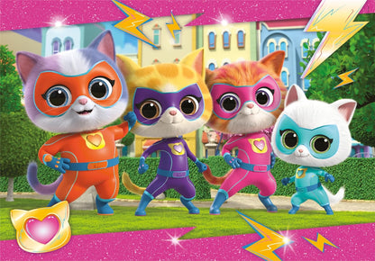Clementoni- Supercolor Puzzle-SuperKitties-2x20 (Include 2 20 Pezzi) Bambini 3 Anni, Puzzle Cartoni Animati, Made in Italy, Multicolore, 24811