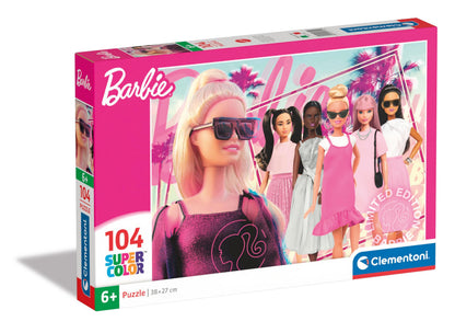 Clementoni 25752 Barbie Jigsaw 104 Pieces-Supercolor Children 6-8 Years, Cartoon, Gift for Girls, Puzzle for Kids, Made in Italy, Multicolor