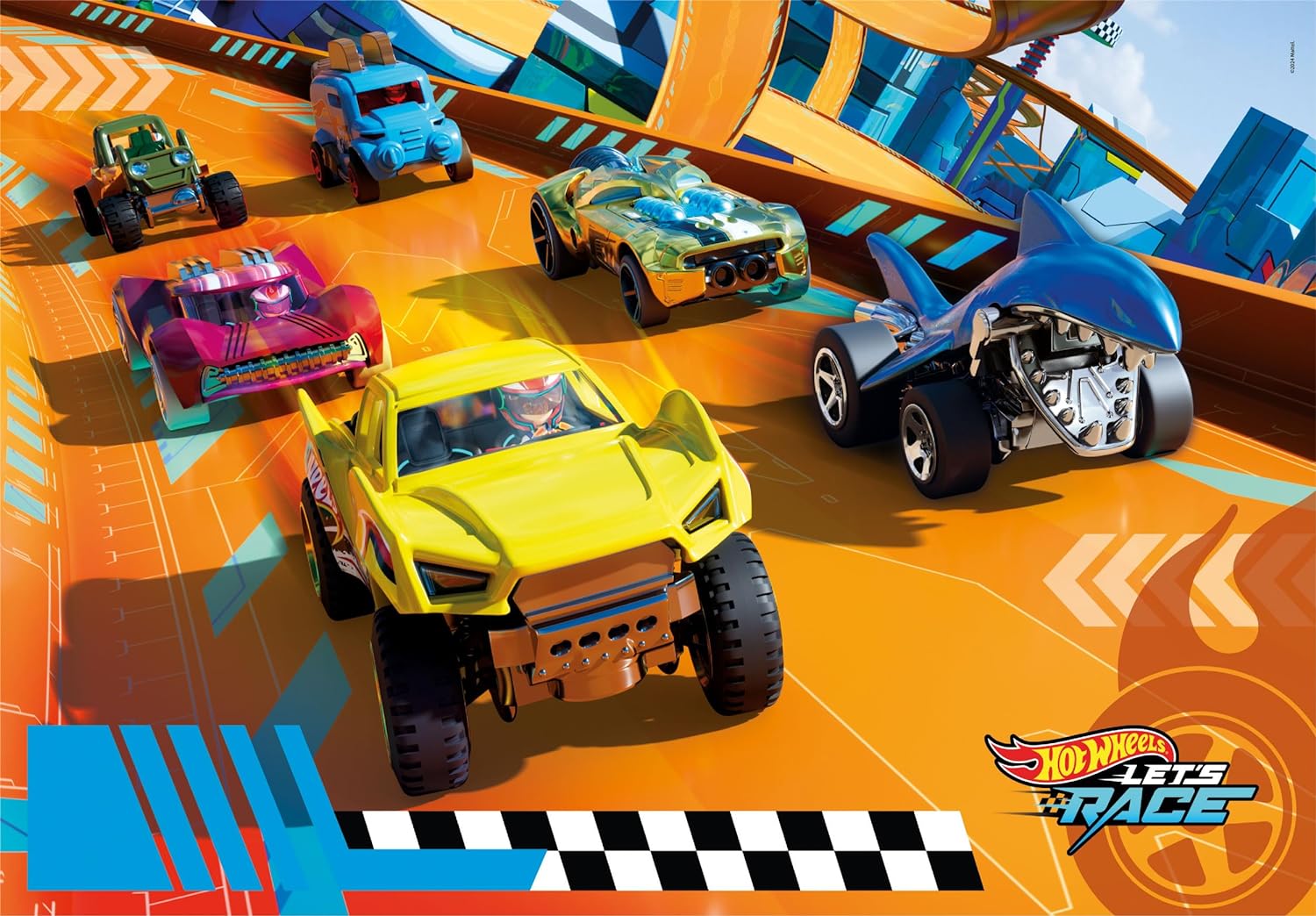 Clementoni 25762 Hot Wheels 104 Maxi Teile für Kinder 4 Jahre Puzzle, Hergestellt in Italien, multicolor