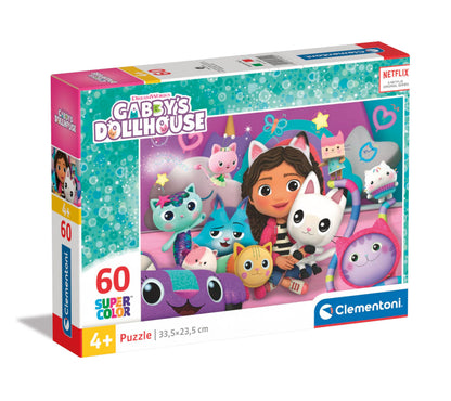 Clementoni 26202 Gabbys Dollshouse Jigsaw Dollhouse 60 Pieces-Supercolor Children 4-6 Years, Cartoon, Doll, Gift for Boy/Girls, Puzzle for Kids, Made in Italy, Multicolor