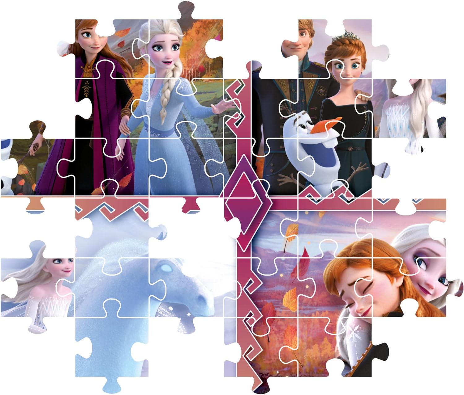 Clementoni 29786 Disney Frozen Jigsaw 2 180 Pieces-Supercolor Children 7-9 Years, Cartoon, Gift for Boy/Girls, Puzzle for Kids, Made in Italy, Multicolor