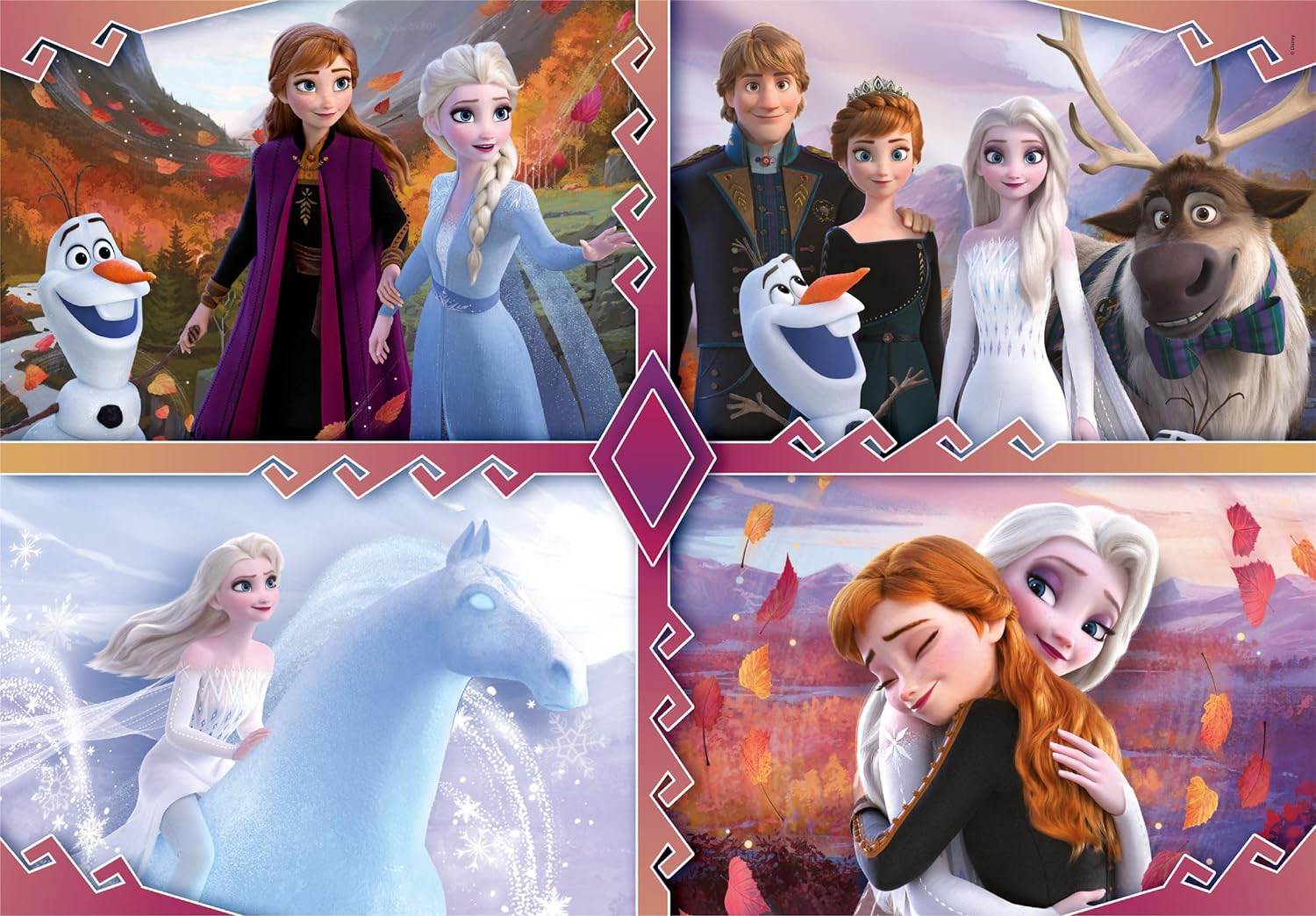 Clementoni 29786 Disney Frozen Jigsaw 2 180 Pieces-Supercolor Children 7-9 Years, Cartoon, Gift for Boy/Girls, Puzzle for Kids, Made in Italy, Multicolor