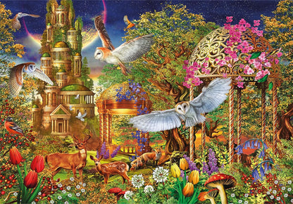 Clementoni Collection-Woodland Fantasy Garden 31707 Puzzel, 1500 stukjes, horizontaal, plezier voor volwassenen, Made in Italy, meerkleurig