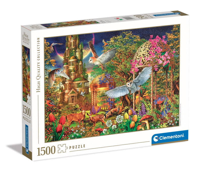 Clementoni Collection-Woodland Fantasy Garden 31707 Puzzel, 1500 stukjes, horizontaal, plezier voor volwassenen, Made in Italy, meerkleurig