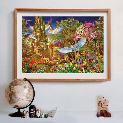 Clementoni Collection-Woodland Fantasy Garden 31707 Puzzel, 1500 stukjes, horizontaal, plezier voor volwassenen, Made in Italy, meerkleurig
