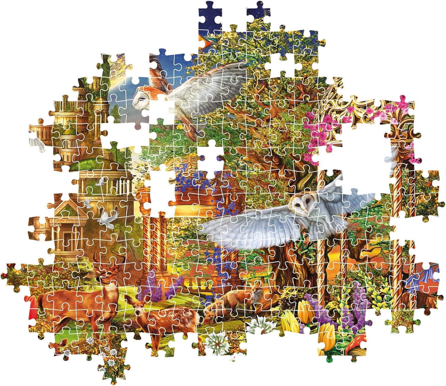 Clementoni Collection-Woodland Fantasy Garden 31707 Puzzel, 1500 stukjes, horizontaal, plezier voor volwassenen, Made in Italy, meerkleurig