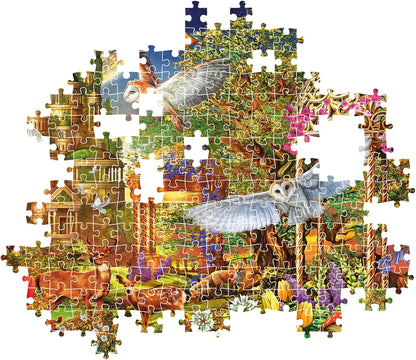 Clementoni Collection-Woodland Fantasy Garden 31707 Puzzel, 1500 stukjes, horizontaal, plezier voor volwassenen, Made in Italy, meerkleurig