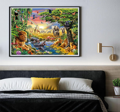 Clementoni 32081 Jigsaw Collection-The African Gathering 2000 Pieces-Puzzle for Adults 14-99 Years, Gift for Men/Women, Made in Italy, Multicolor