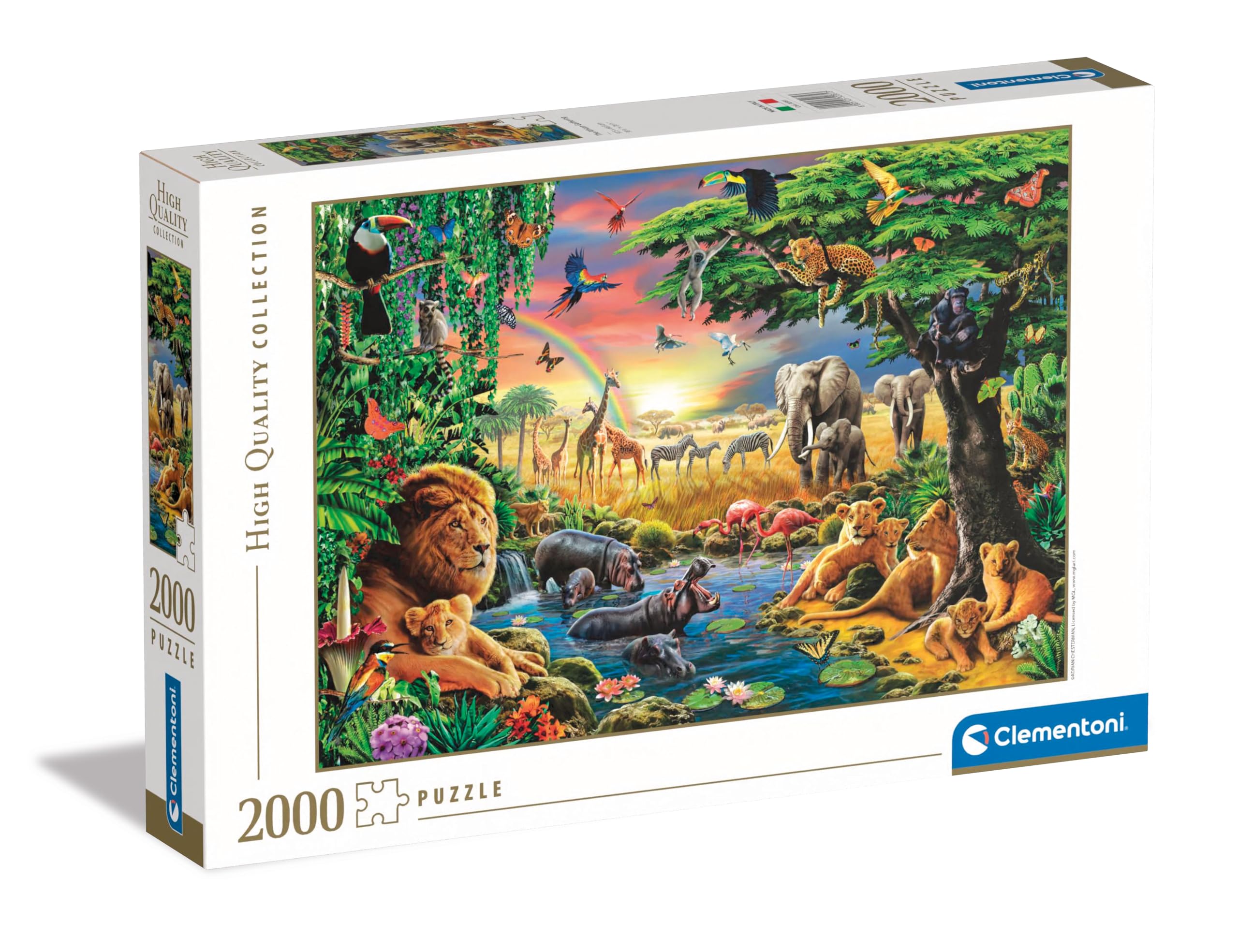 Clementoni 32081 Jigsaw Collection-The African Gathering 2000 Pieces-Puzzle for Adults 14-99 Years, Gift for Men/Women, Made in Italy, Multicolor