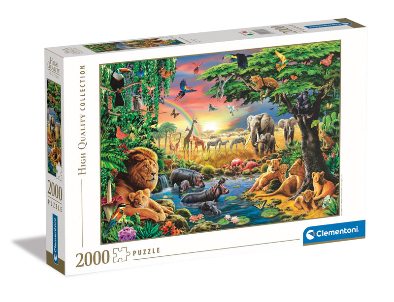 Clementoni 32081 Jigsaw Collection-The African Gathering 2000 Pieces-Puzzle for Adults 14-99 Years, Gift for Men/Women, Made in Italy, Multicolor