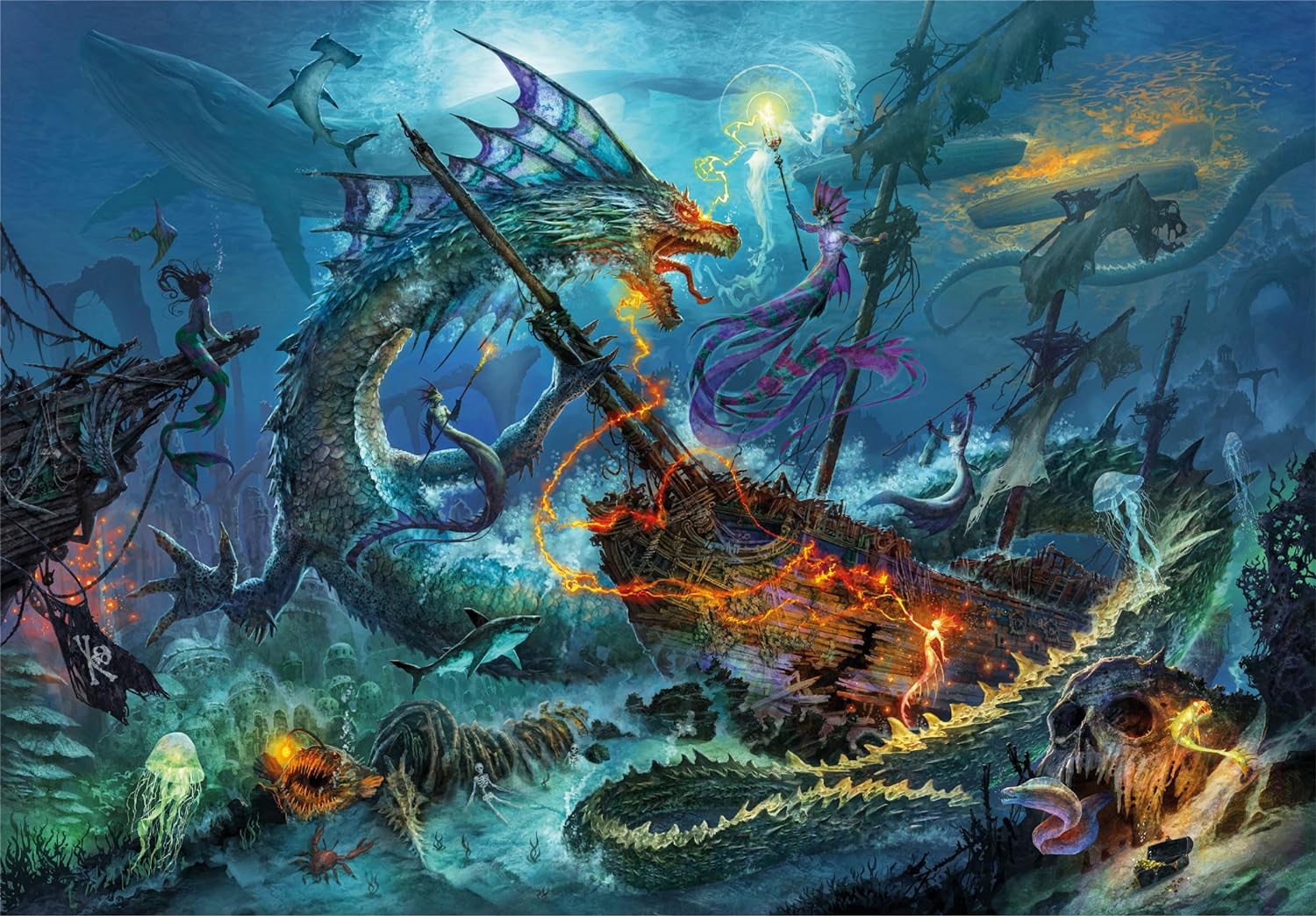 Clementoni Jigsaw Puzzle Collection - The Underwater Battle 3000 Pieces - Puzzle For Adults 14-99 Years, Gift For Men/Women, Illustration, Made In Italy, 33023