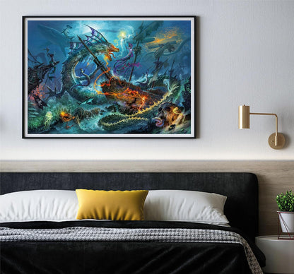 Clementoni Jigsaw Puzzle Collection - The Underwater Battle 3000 Pieces - Puzzle For Adults 14-99 Years, Gift For Men/Women, Illustration, Made In Italy, 33023