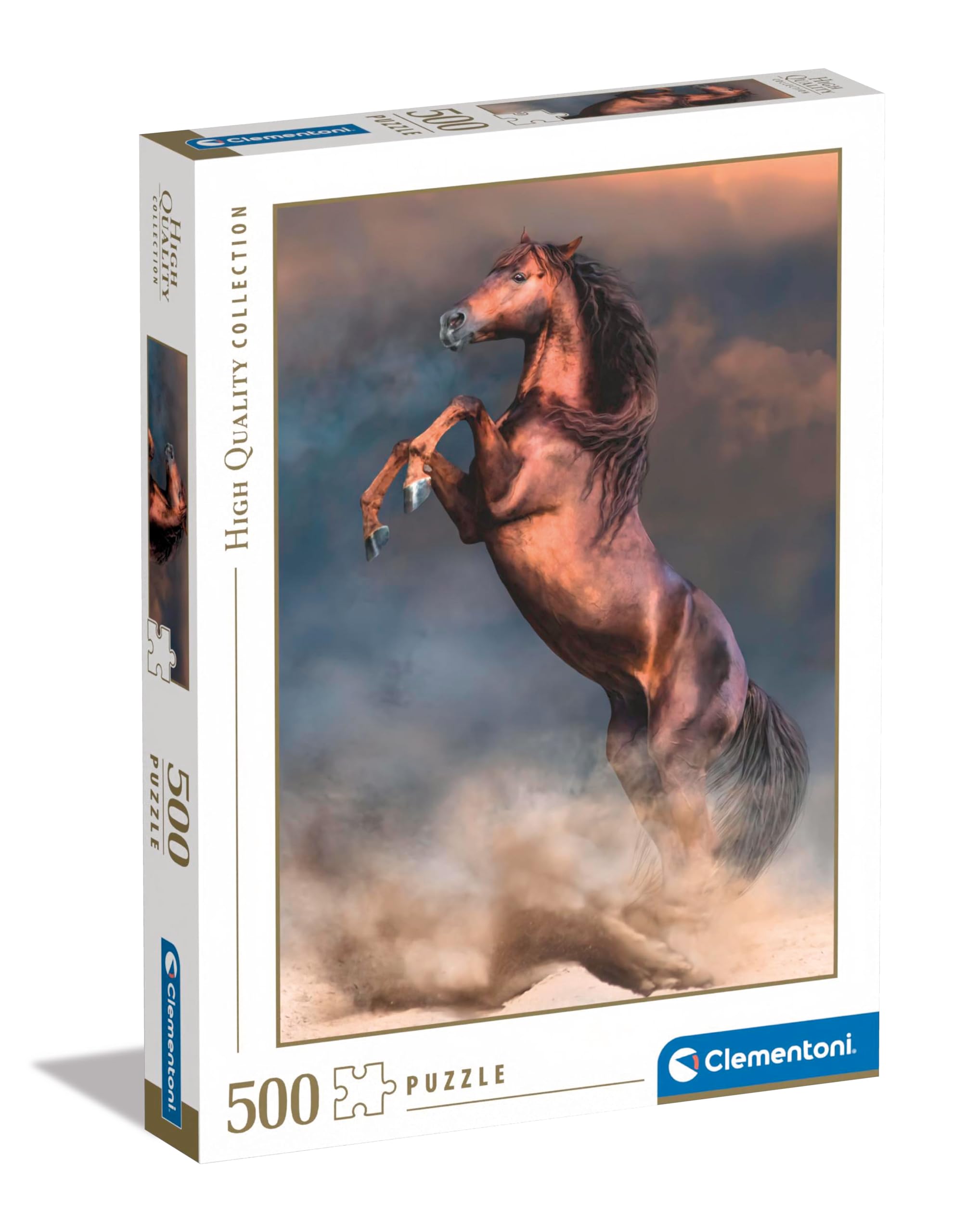 Clementoni 35521 Jigsaw Collection-Wild Red Stallion 500 Pieces-Puzzle for Adults 14-99 Years, Gift for Men/Women, Animal, Realistic, Made in Italy, Multicolor