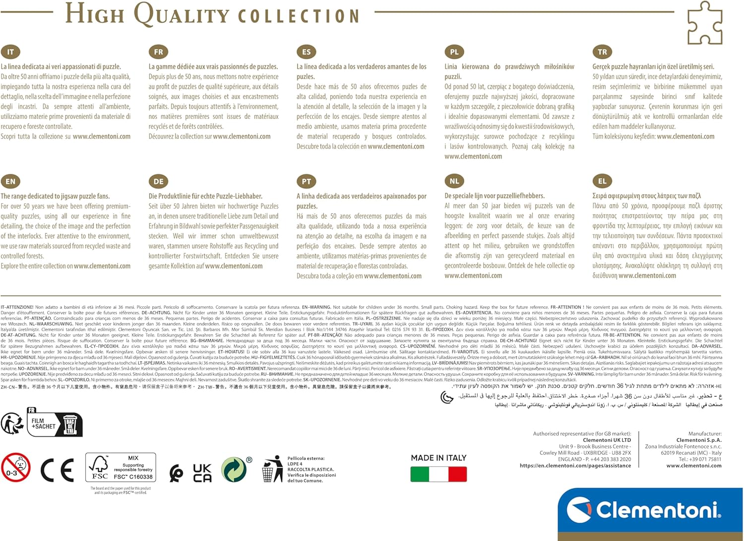 Clementoni 35524 Jigsaw Collection-Along The Seine 500 Pieces-Puzzle for Adults 14-99 Years, Gift for Men/Women, City, Paris, France, Made in Italy, Multicolor