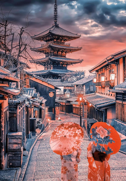 Clementoni Jigsaw Puzzle Collection - Evening In Kyoto 500 Pieces - Puzzle For Adults 14-99 Years, Gift For Men/Women, City, Japan, Kyoto, Made In Italy, 35525