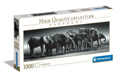 Clementoni 39836 Jigsaw Panorama Collection-Herd of Giants 1000 Pieces-Puzzle for Adults 14-99 Years, Gift for Men/Women, Animals, Made in Italy, Multicolor