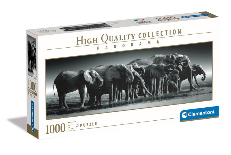 Clementoni 39836 Jigsaw Panorama Collection-Herd of Giants 1000 Pieces-Puzzle for Adults 14-99 Years, Gift for Men/Women, Animals, Made in Italy, Multicolor