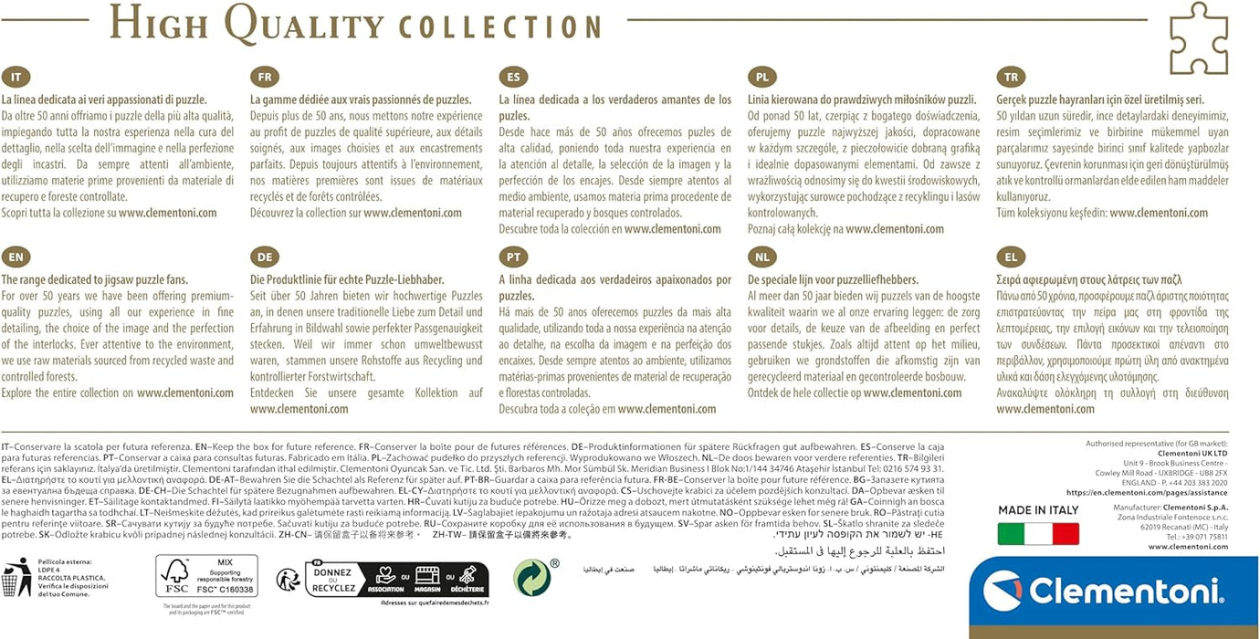 Clementoni 39837 Jigsaw Panorama Collection-Across The River Themes 1000 Pieces-Puzzle for Adults 14-99 Years, Gift for Men/Women, Made in Italy, Multicolor