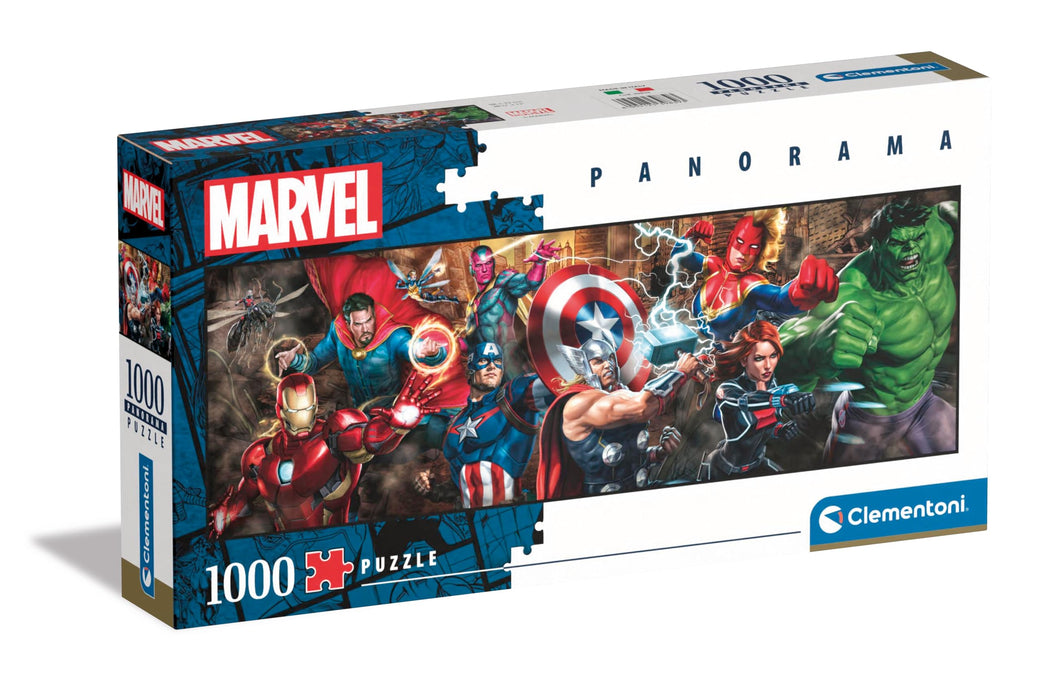 Clementoni 39839 Marvel The Avengers Jigsaw Panorama 1000 Pieces-Puzzle for Adults 14-99 Years, Gift for Men/Women, Made in Italy, Multicolor