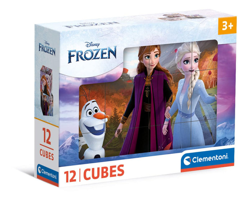 Clementoni 41192 Disney Frozen Jigsaw 12 Pieces-Cube Supercolor Children 3-5 Years, Cartoon, Gift for Boy/Girls, Puzzle for Kids, Made in Italy, Multicolor