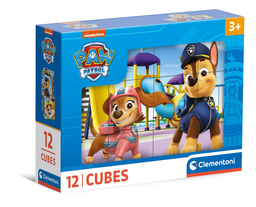 Clementoni 41194 Paw Patrol, 12 Würfel Puzzle, Geschicklichkeitsspiel für Kinder, Hergestellt in Italien, Multicolor-41194, Multicolor