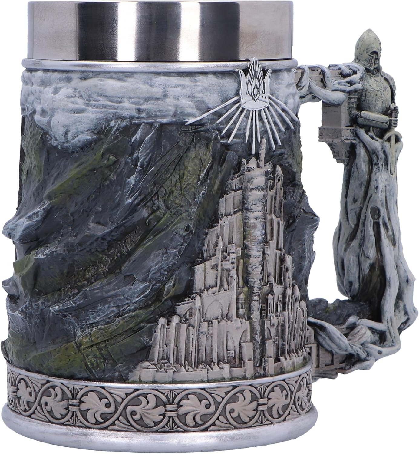 Nemesis Now Lord of the Rings Gondor Tankard 15.5cm, Resin, Official Lord of the Rings Merchandise, Gondor Beer Mug, Stainless Steel Insert, Cast in the Finest Resin, Expertly Hand-Painted
