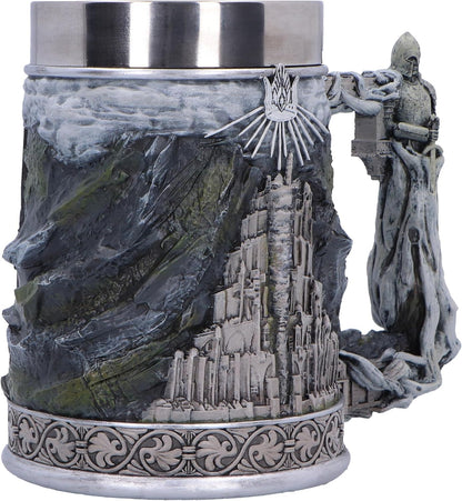 Nemesis Now Lord of the Rings Gondor Tankard 15.5cm, Resin, Official Lord of the Rings Merchandise, Gondor Beer Mug, Stainless Steel Insert, Cast in the Finest Resin, Expertly Hand-Painted