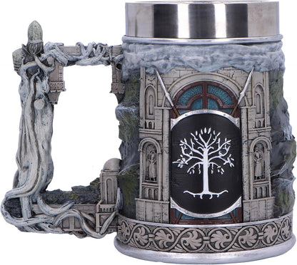 Nemesis Now Lord of the Rings Gondor Tankard 15.5cm, Resin, Official Lord of the Rings Merchandise, Gondor Beer Mug, Stainless Steel Insert, Cast in the Finest Resin, Expertly Hand-Painted