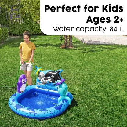 Bestway | Polar Pals Kids Water Play Centre, Inflatable Water Park, Garden Toys with Ring Toss for Kids and Toddlers, Ages 2+