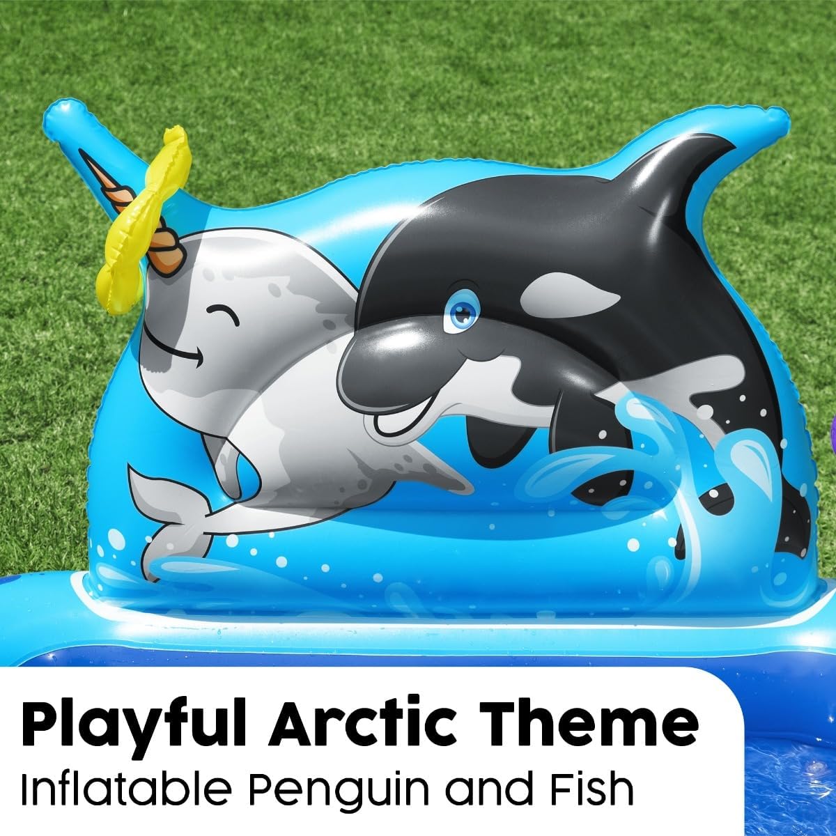 Bestway | Polar Pals Kids Water Play Centre, Inflatable Water Park, Garden Toys with Ring Toss for Kids and Toddlers, Ages 2+