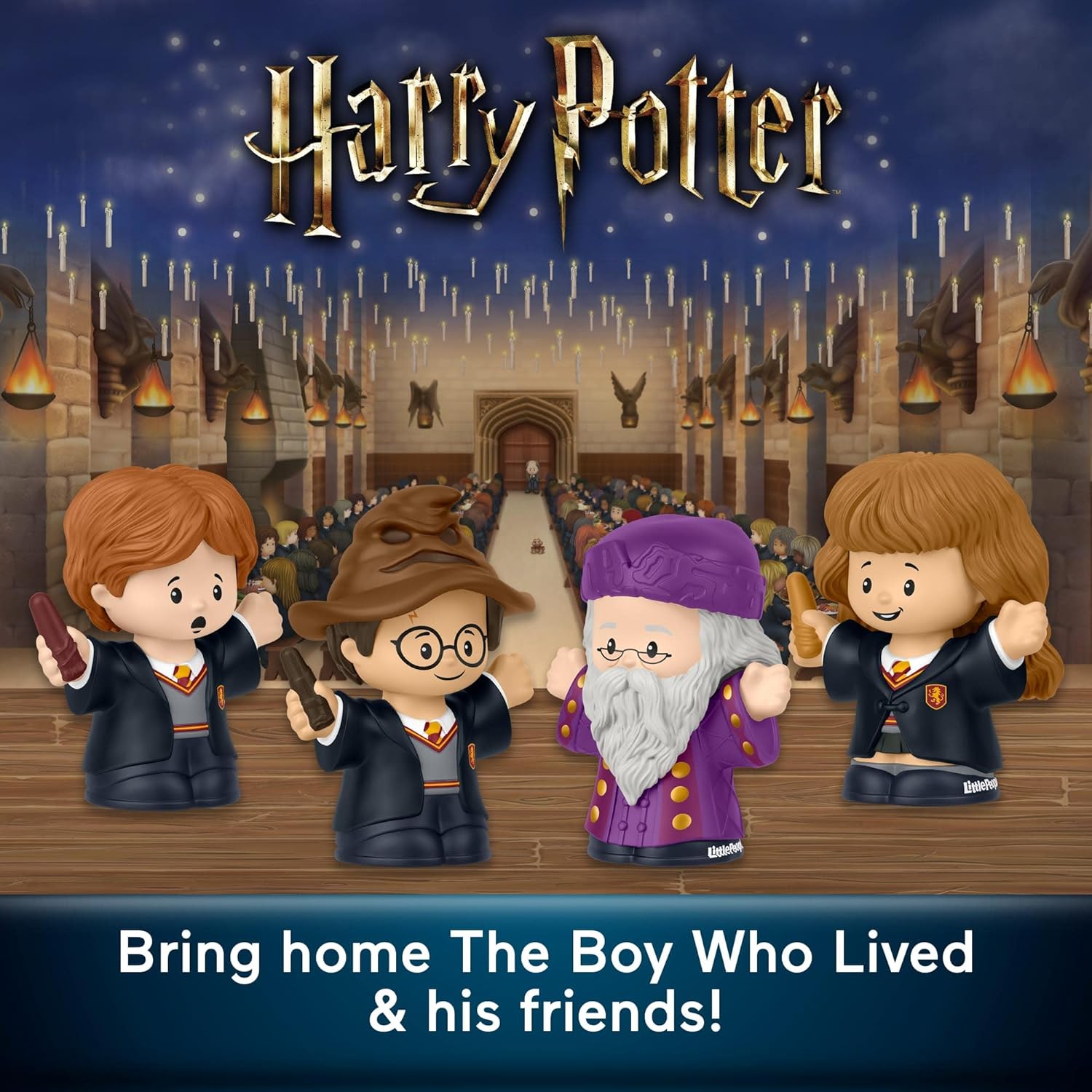 Little People Collector Sondereditionsset zum Film Harry Potter und der Stein der Weisen für Erwachsene und Fans, 4 Figuren, HVG45, HVG45