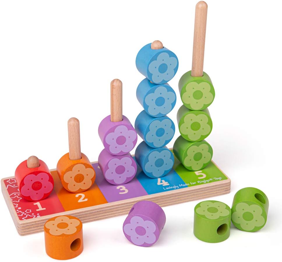 Bigjigs - Bigjigs Houten Stapelspel Bloemen 16dlg.