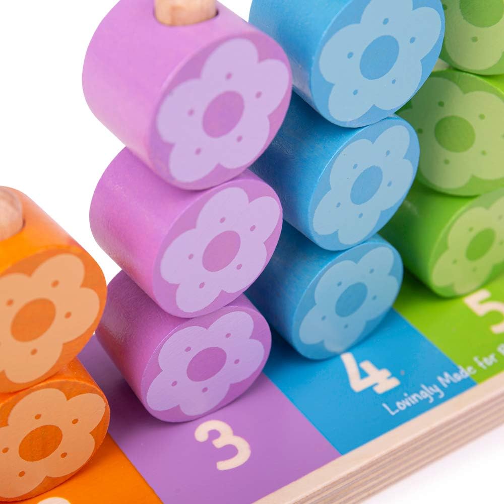 Bigjigs - Bigjigs Houten Stapelspel Bloemen 16dlg.