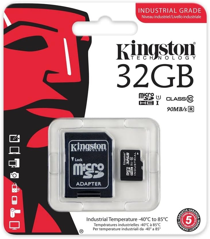 Kingston Industrial microSD - 32GB microSDHC Industrial C10 A1 pSLC Card Single Pack w/o Adapter - SDCIT2/32GBSP SDCIT/32GBSP 32 GB Without SD Adapter