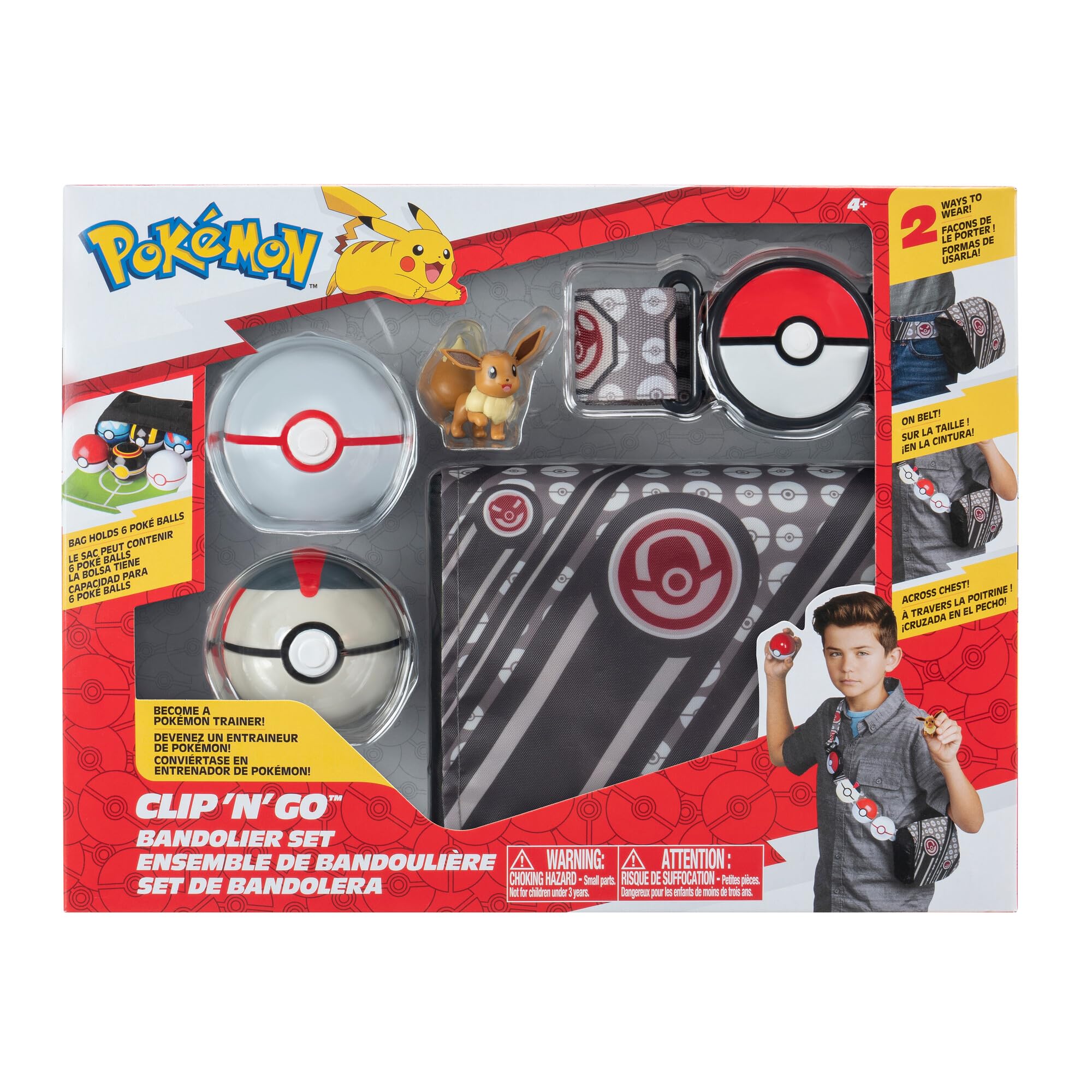 Toys - Pokemon - Bandolier Set - Premier Ball & Timer Ball, Eevee #1, Belt, Bag - W4 / Toys