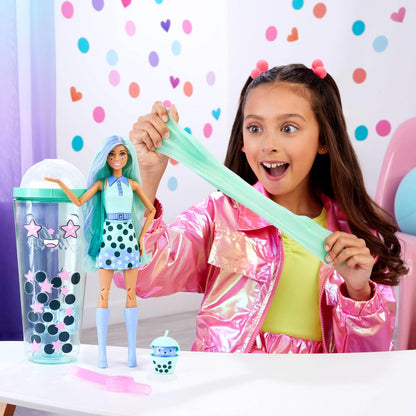 Barbie Pop Reveal Bubble Tea Series Doll & Accessories with Fashion Doll & Pet, 8 Surprises Include Color Change, Cup with Storage (Styles May Vary), HTJ21