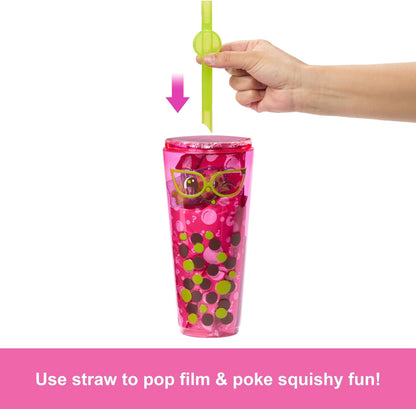 Barbie Pop Reveal Bubble Tea Series Doll & Accessories with Fashion Doll & Pet, 8 Surprises Include Color Change, Cup with Storage (Styles May Vary)