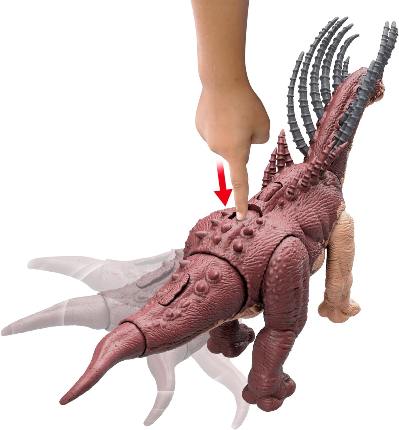 Mattel Jurassic World: Chaos Theory Netflix - Gigantic Trackers Bajadasaurus Action Figure Dinosaur Toy with Rampage Neck Attack, Evolution Spikes, Tail Whip, Digital Play, Ages 4 Years & Up, HTK80