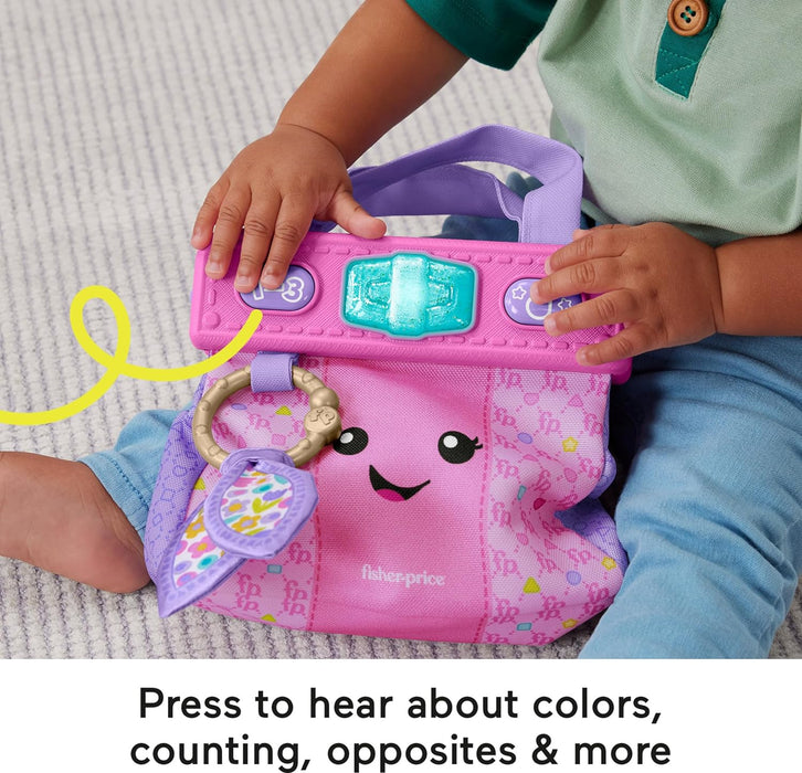 Fisher-Price Baby & Toddler Toy Laugh & Learn Going Places Learning Purse Interactive Bag & 4 Accessories for Ages 6+ Months, HTW89