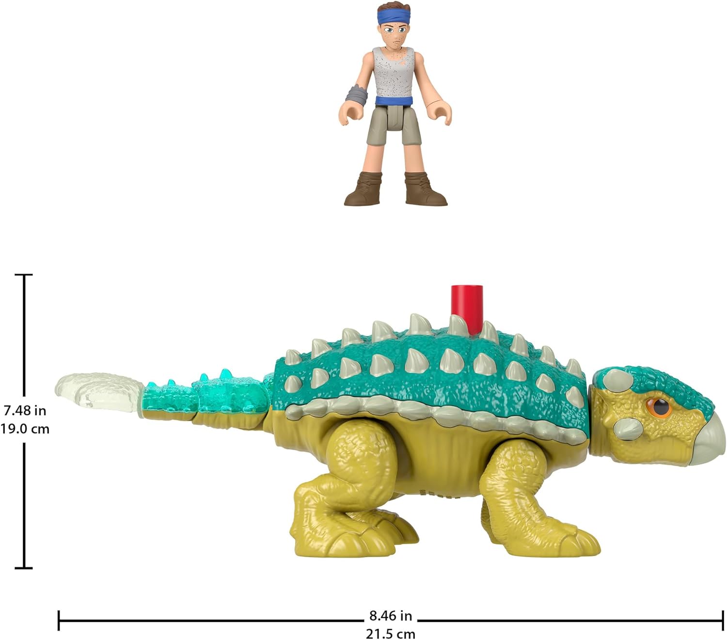 Fisher-Price Imaginext Jurassic World Dinosaur Toy Bumpy & Ben Figure Set for Preschool Pretend Play Ages 3+ Years, HVY19