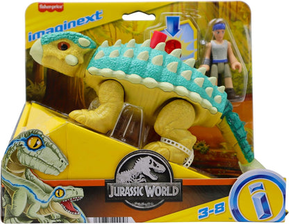 Fisher-Price Imaginext Jurassic World Dinosaur Toy Bumpy & Ben Figure Set for Preschool Pretend Play Ages 3+ Years, HVY19
