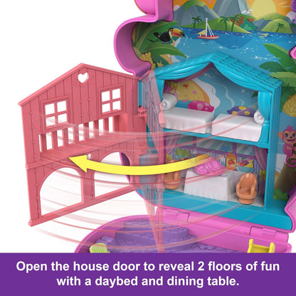 Polly Pocket Dolls & Playset with Pets & 13 Accessories, 2-in-1 Momma Monkey & Baby Wearable Purse & Animal Toy