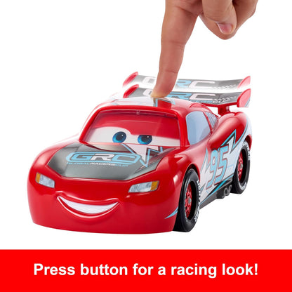 Mattel Disney and Pixar Cars Lightning McQueen Toy Vehicle & Accessories, Global Racers Cup Drift & Race Car with 2 Modes of Play, HXJ34
