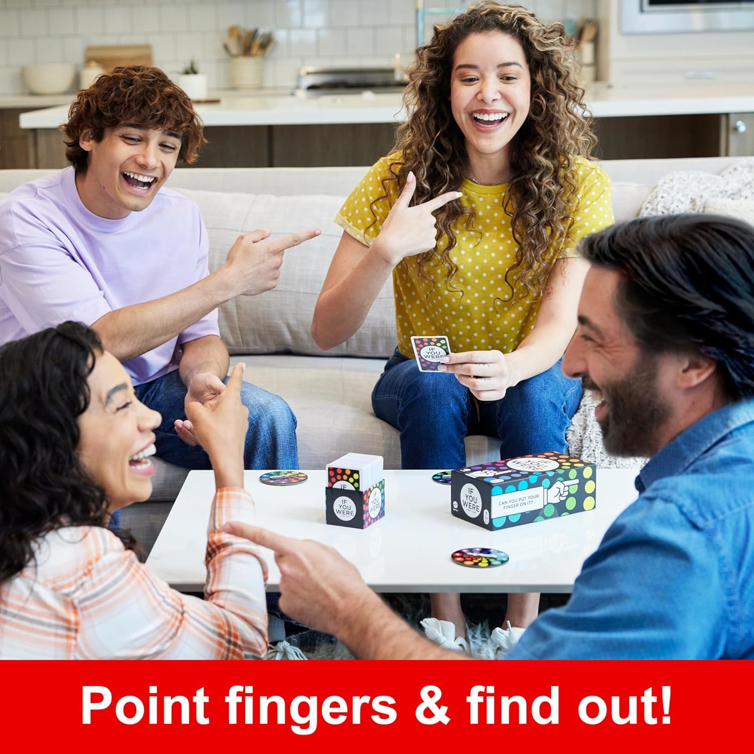 Mattel Games, If You Were a Party, Game for Adults, UK English Version, with Ridiculous Questions & Finger Voting with Cards & Spinners for 3-8 Players, JCT08
