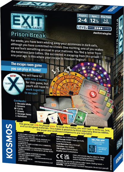 Thames & Kosmos EXIT: Prison Break - Escape Room Card Game, Family Games for Game Night, Board Games for Adults and Kids, For 2-4 Players, Ages 12+