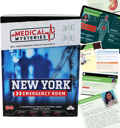 Medical Mysteries Board Game - Cooperative Medical Mystery Game with 4 Cases to Solve - Choose Your Own Adventure Hospital Detective Game for 14+ Years - Strategy Family Board Games for 1-4 Players