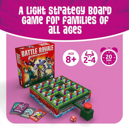 TOMY Games Battle Royale Board Game | Last One Standing Strategy Game | 2-4 Player Family Games for Kids and Adults | Kids Games for Ages 8+ Years Old