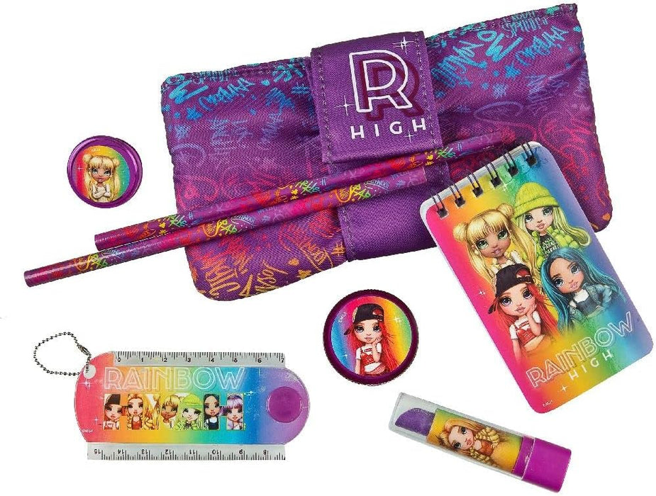 MGA Entertainment Stationery Set - Rainbow High 8 Pieces - School - Kindergarten - Primary - Gift Idea - Girls - Pencils - School Supplies