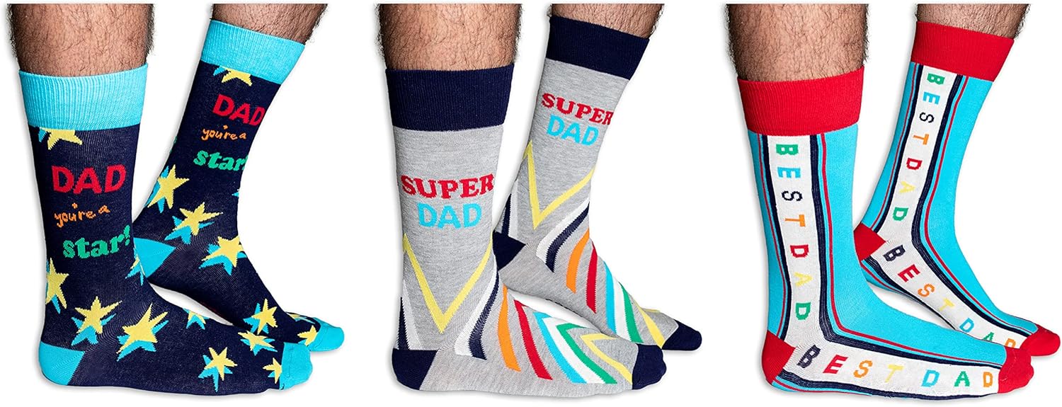Cockney Spaniel Novelty Gift for Men, 3 Pairs of Crew Socks, Size: UK 6-11 (EUR 39-46), Fun and Quirky Gift for Men