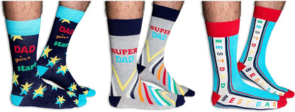 Cockney Spaniel Novelty Gift for Men, 3 Pairs of Crew Socks, Size: UK 6-11 (EUR 39-46), Fun and Quirky Gift for Men